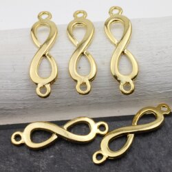 5 Infinity Connector Charms, Gold
