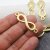 5 Infinity Connector Charms, Gold