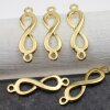 5 Infinity Connector Charms, Gold