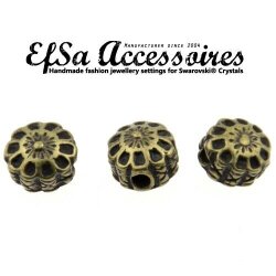 10 Thorne Flower Beads, Antique Bronze