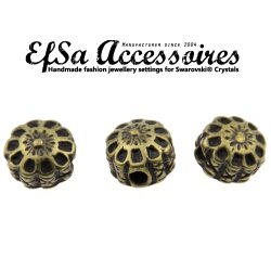 10 Thorne Flower Beads, Antique Bronze