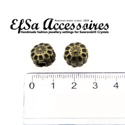 10 Thorne Flower Beads, Antique Bronze