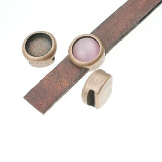 10 Schiebeperlen fr 10 mm Cabochons, Altkupfer