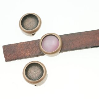 10 Schiebeperlen fr 10 mm Cabochons, Altkupfer
