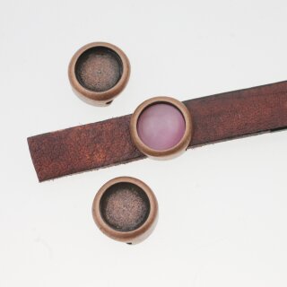 10 Schiebeperlen für 10 mm Cabochons, Alkupfer