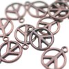 10 Peace Charms Pendant, Antique Copper