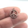 10 Peace Charms Pendant, Antique Copper