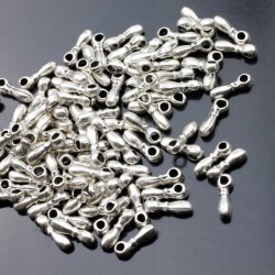 50 Mini Drop Charms Pendant, Antique Silver