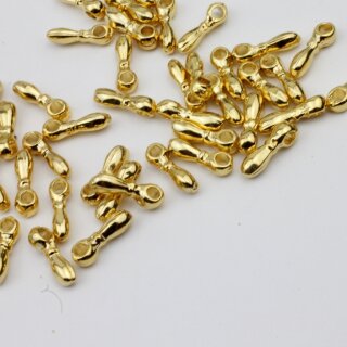 50 Mini Drop Charms Pendant, 24 Kt. gold