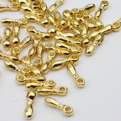 50 Mini Drop Charms Pendant, 24 Kt. gold