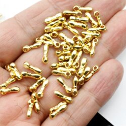 50 Mini Drop Charms Pendant, 24 Kt. gold