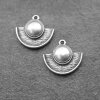 5 Tribal Charms Pendants  Ethnic Style, Antique Silver