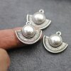 5 Tribal Charms Pendants  Ethnic Style, Antique Silver