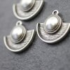 5 Tribal Charms Pendants  Ethnic Style, Antique Silver