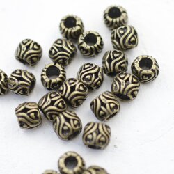 10 Heart Beads, Antique Bronze