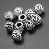 10 Heart Beads, Antique Silver