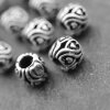 10 Heart Beads, Antique Silver