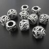 10 Heart Beads, Antique Silver