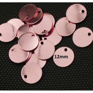 10 Brass Logo Tags 12 mm for engraving, Rose Gold