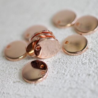10 Messing Logo Plttchen 12 mm, Rose Gold