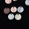 10 Brass Logo Tags 12 mm for engraving, Rose Gold