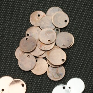 10 Logo Plttchen 12 mm, Roh Messing