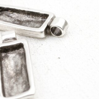 5 Fassung fr Swarovski 4547 Baguette 24x8 mm, Altsilber