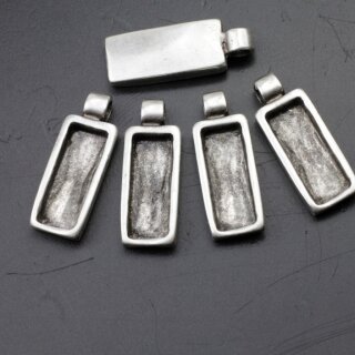 5 Fassung fr Swarovski 4547 Baguette 24x8 mm, Altsilber