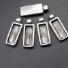 5 Fassung für Swarovski 4547 Baguette 24x8 mm, Altsilber