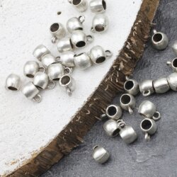 20 Silver Bail beads, Bail Charms, Slider Spacer Beads