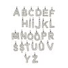 Letter Charms, Initial Alphabet Letter Pendant, Cz Letter Charms, Antique Silver