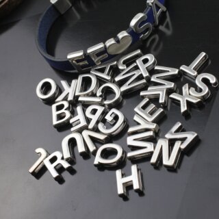 Schiebeperlen Buchstaben, Anhnger Buchstaben, Altsilber