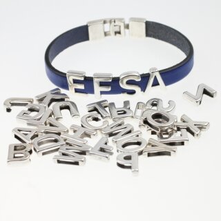 Schiebeperlen Buchstaben, Anhnger Buchstaben, Altsilber