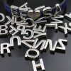 Alphabet Slide Beads, Initial Charms, Alphabet Beads, Letter Beads, Antique Silver