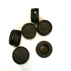 10 Schiebeperlen Jet Matt für 12 mm Cabochons,...