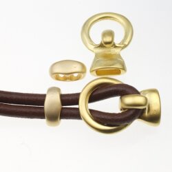 5 Hook Clasps for Leather and Cord Bracelet, Matte Gold