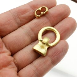 5 Ring Haken Verschlüsse für Armbänder, Mat Gold