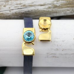 1 Gold Hook Clasp, Bracelet Findings for 12 mm Rivoli Crystals Preciosa and Swarovski