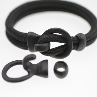 5 Ring Haken Verschlsse fr Armbnder, Jet Matt