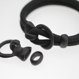 5 Ring Haken Verschlsse fr Armbnder, Jet Matt