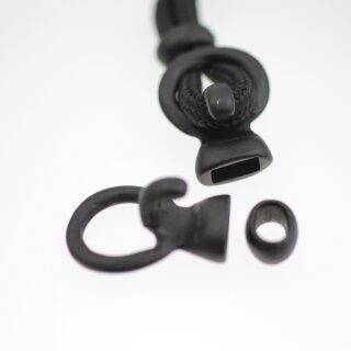 5 Ring Haken Verschlsse fr Armbnder, Jet Matt