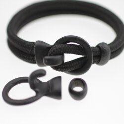 5 Ring Haken Verschlüsse für Armbänder, Jet Matt