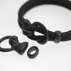 5 Ring Haken Verschlüsse für Armbänder, Jet Matt