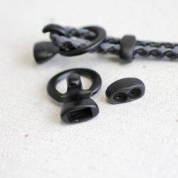 5 Hook Clasps for Leather and Cord Bracelet, Jet Matte