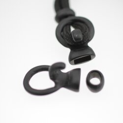 5 Hook Clasps for Leather and Cord Bracelet, Jet Matte