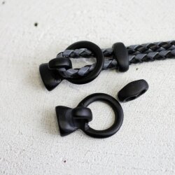 5 Hook Clasps for Leather and Cord Bracelet, Jet Matte