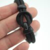 5 Hook Clasps for Leather and Cord Bracelet, Jet Matte