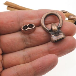 5 Ring Haken Verschlsse fr Armbnder, Altkupfer