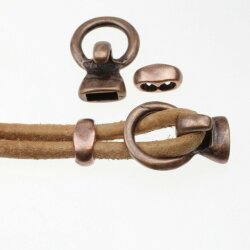5 Hook Clasps for Leather and Cord Bracelet, Antique Copper