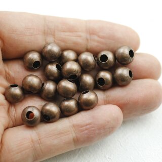 20 Stk. Runde Metall Perlen 10 mm Altkupfer